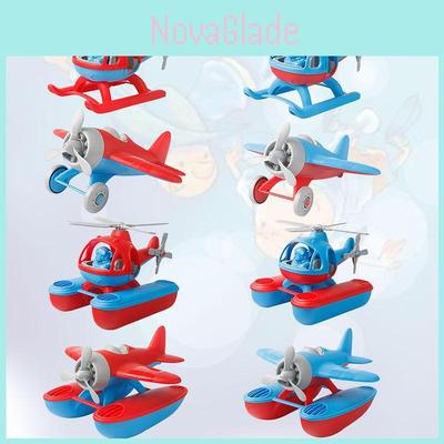Plastic Spiral Propeller Airplane Model Toy Cartoon Beach Aircraft Wwii Fighter Plane Helicopter Red/blue
