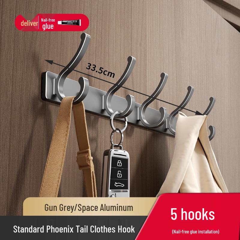 No-Drill Wall-Mounted Strong Entryway Coat & Hat Hook Rack