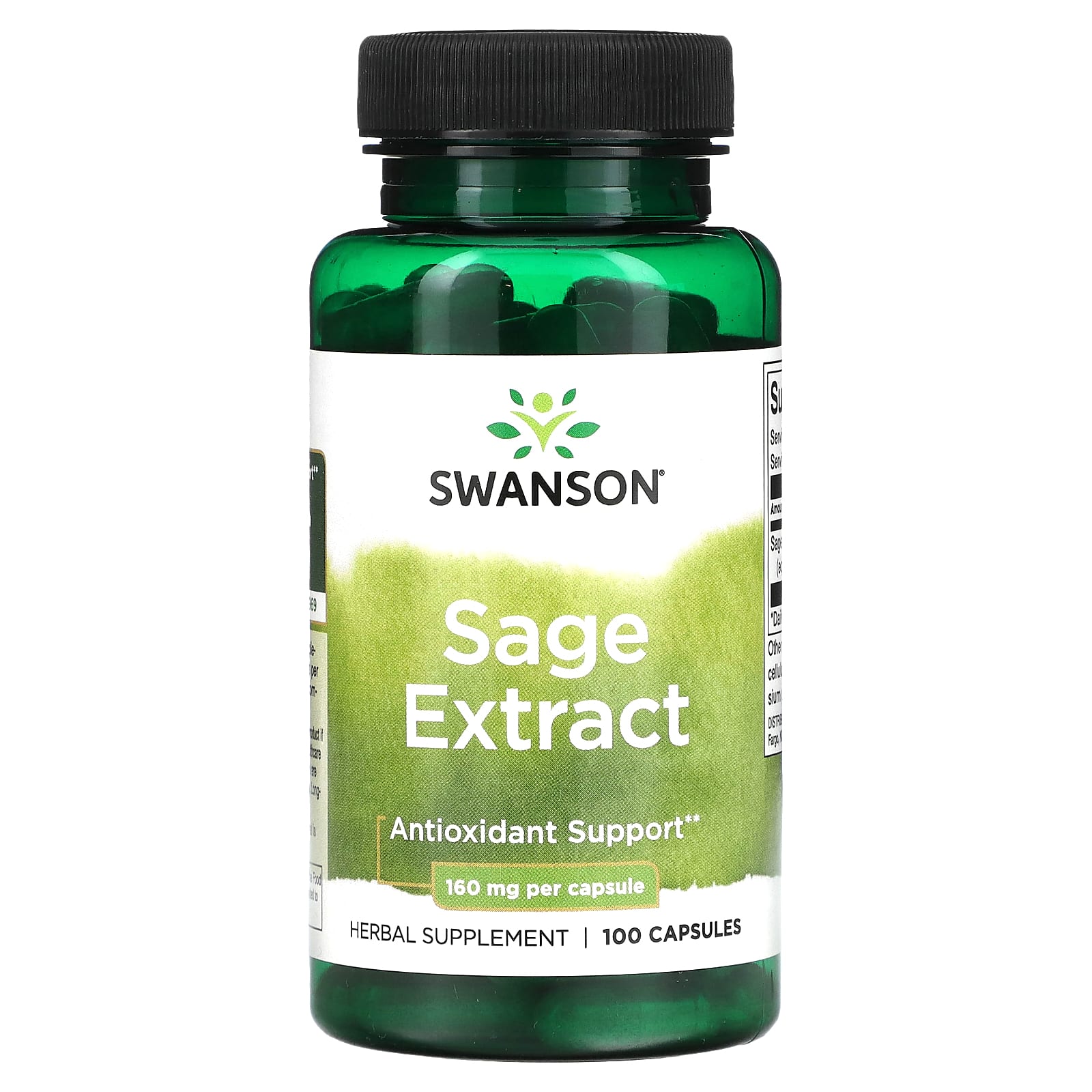 

Sage Extract, 160Mg, 100 Capsules