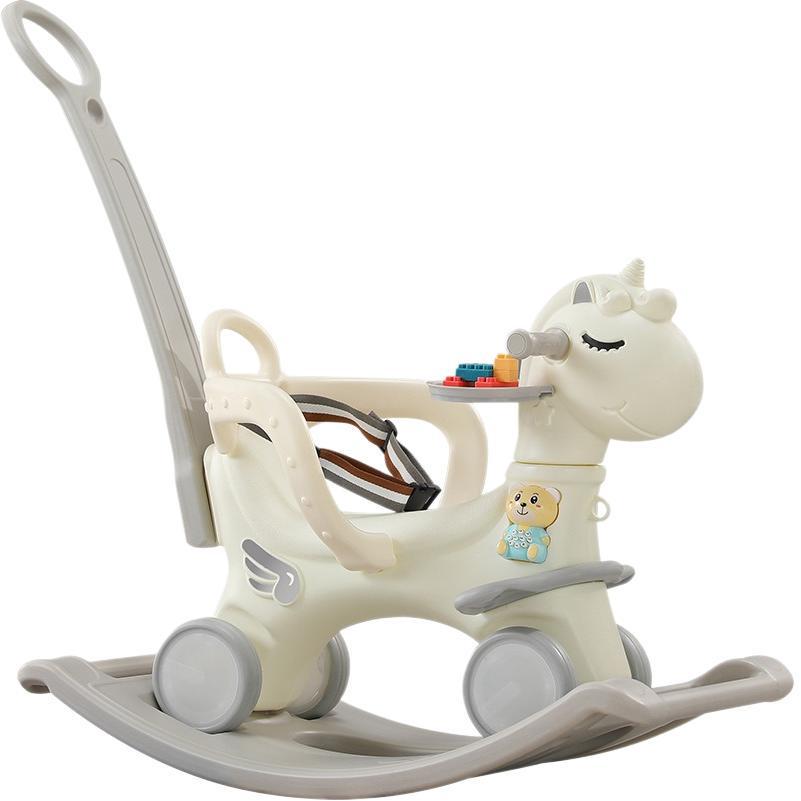 Children’s Wooden 2-in-1 Rocking Horse & Stroller - Ideal Birthday Gift for One-Year-Olds