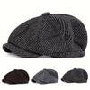 Unisex Retro Newsboy Caps Men British Painters Hats Spring and Autumn Berets Stripe Style Flat Cap Hip Hop Berets