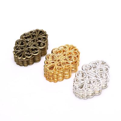 20Pcs Filigree Flower Wraps Connectors Crafts Decoration Diy Findings Jewelry