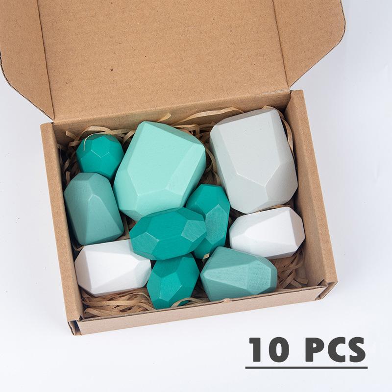 Children Wooden Gem Stone Balanc Building Blocks Educational Toys Creative Nordic Style Stacking Game Rainbow Wooden Toys Gift