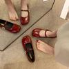 Fan Jieya round head Mary Jane flat single shoes women's spring and summer new models with skirts Japanese small leather shoes