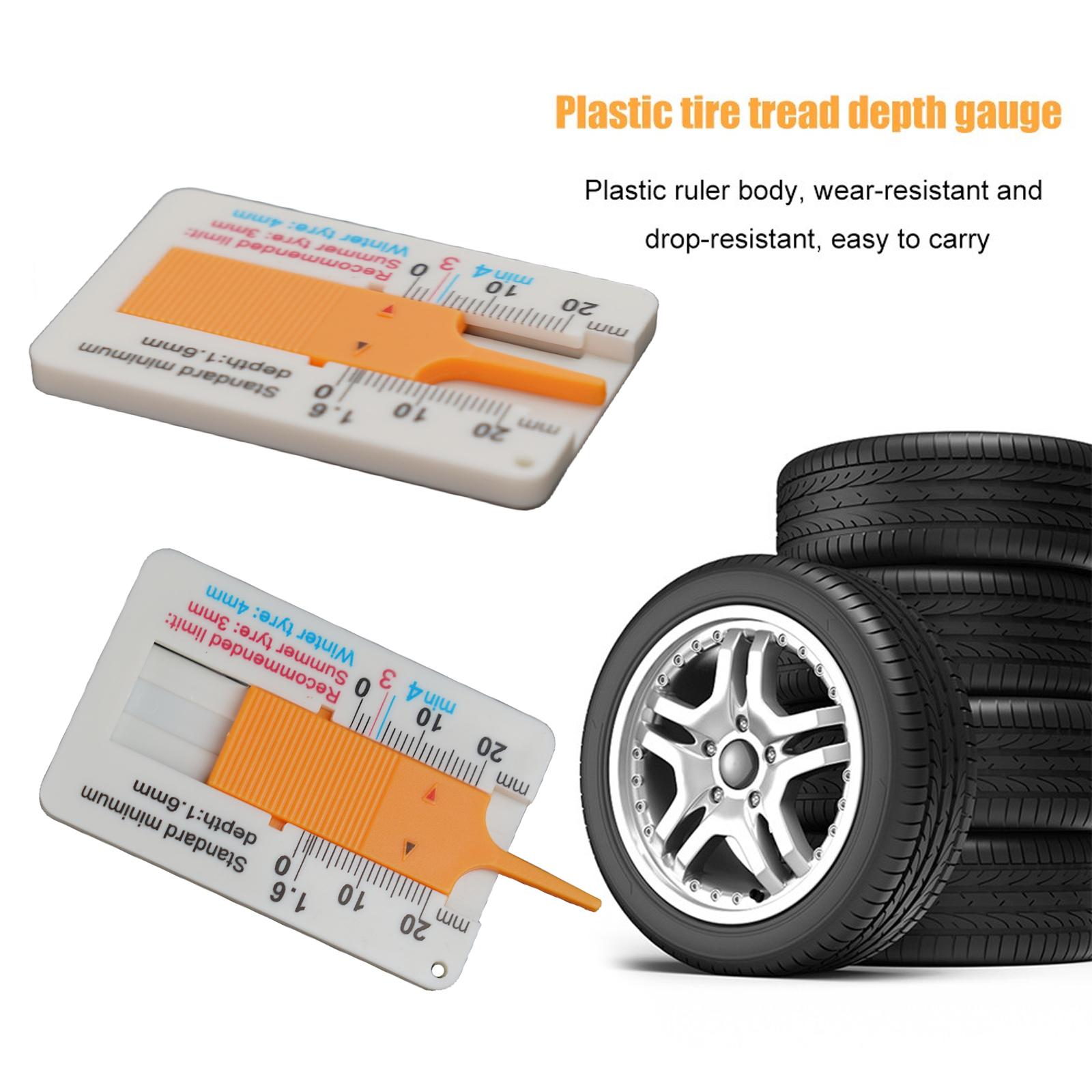 1pcs Tyre Tread Depth Gauges Plastic Tire Tread Rulers 0-20MM Vernier Depth Caliper Tire Tread Depth Ruler Vernier Depth Gages China Mainland