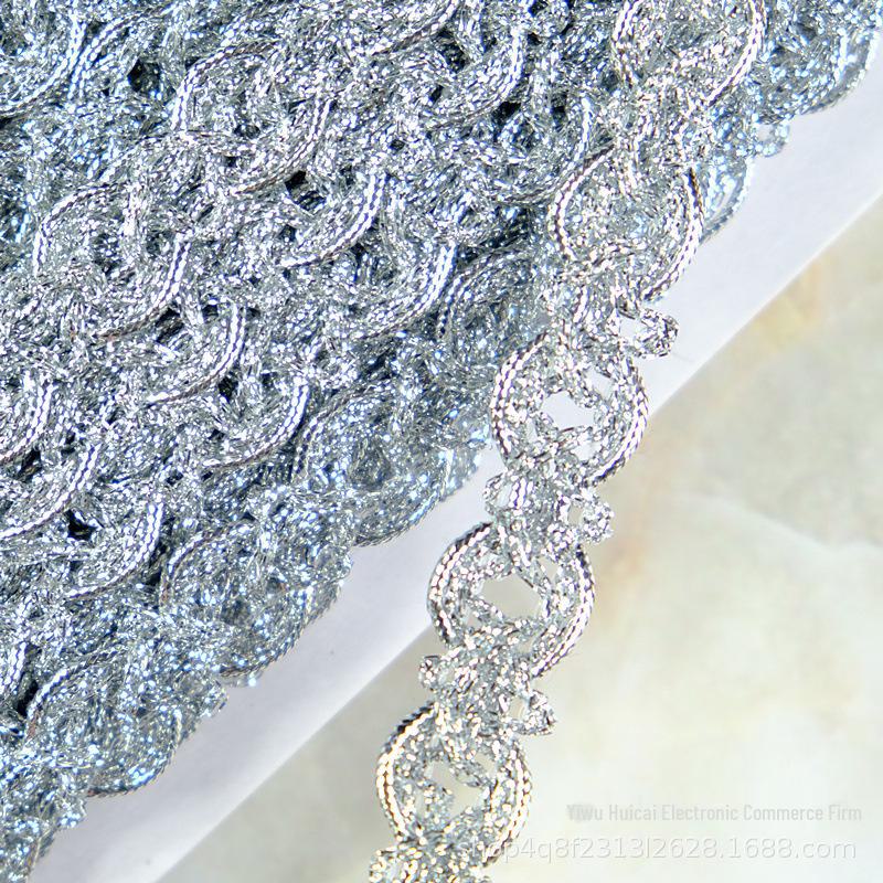 

Кружевная отделка из золотых и серебряных пайеток шириной 2 см - 18-метровая карта для аксессуаров одежды