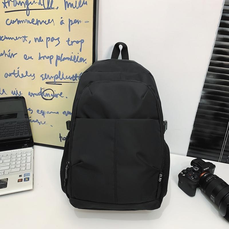Men's Outdoor Backpack Solid Color Women Large Capacity Backpack Student School Bag