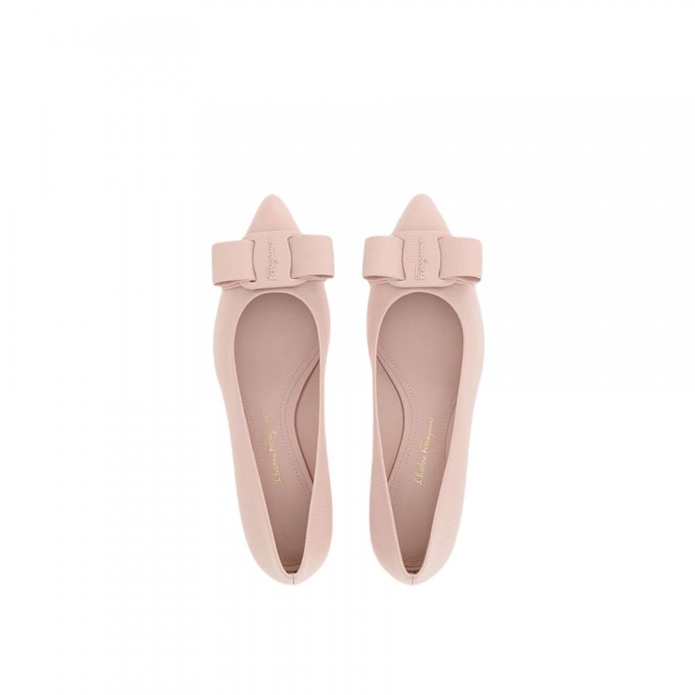 Salvatore Ferragamo Ferragamo Viva Bow Ballerina Shoes Pink