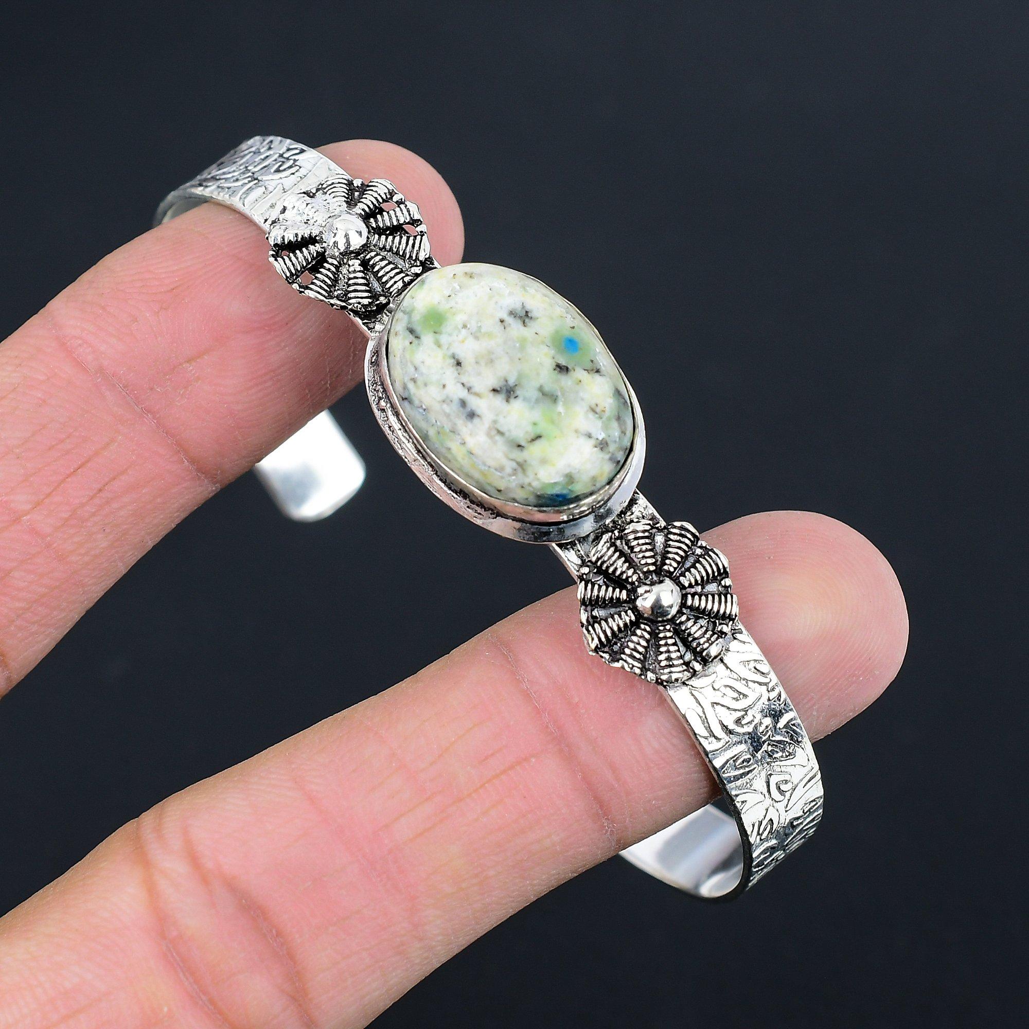 

День дочери Сделка Камень яшма К2 Стерлинговое серебро Маме Модный Ручной работы Браслет Adjustable