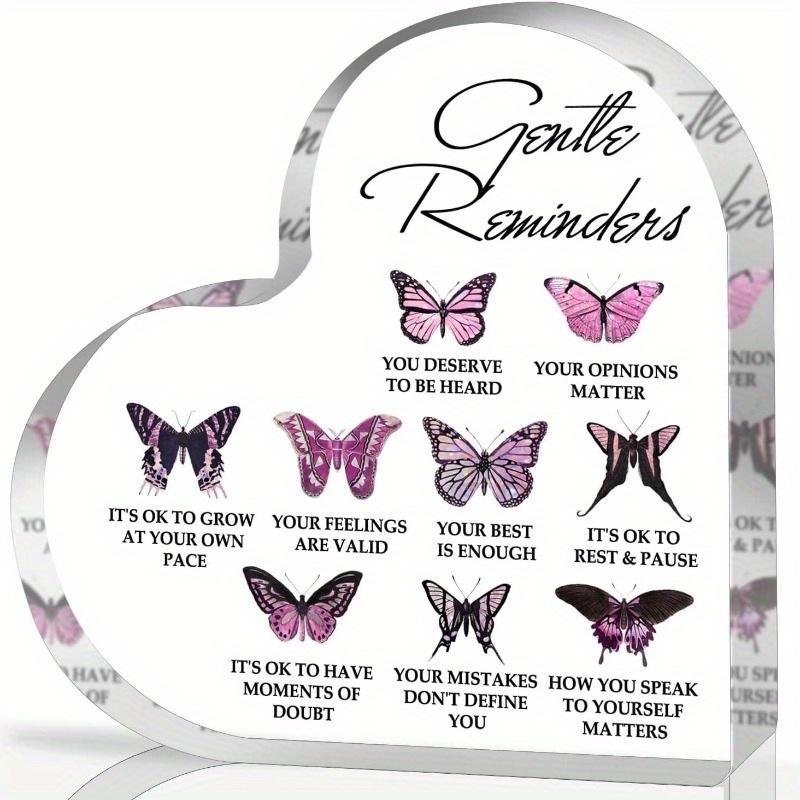 

Butterfly Gentle Reminders - Positive Affirmations Heart Decor for Mental Health Spaces чистый
