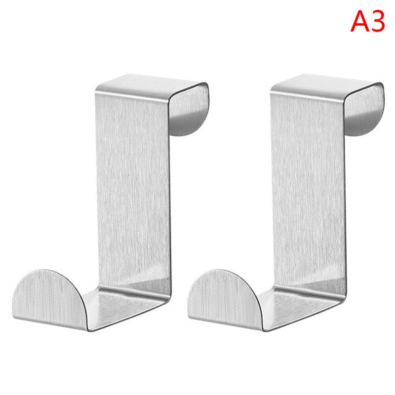 

2 шт. S-образный крючок для двери шкафа из нержавеющей стали, крючок для хранения ключей, без перфорации серебряный