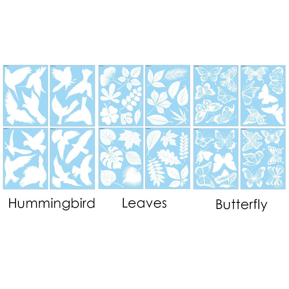 24pcs/set Gift Anti-Collision Decal Leaves Pattern Static Stickers Window Stickers Glass Decals Window Clings