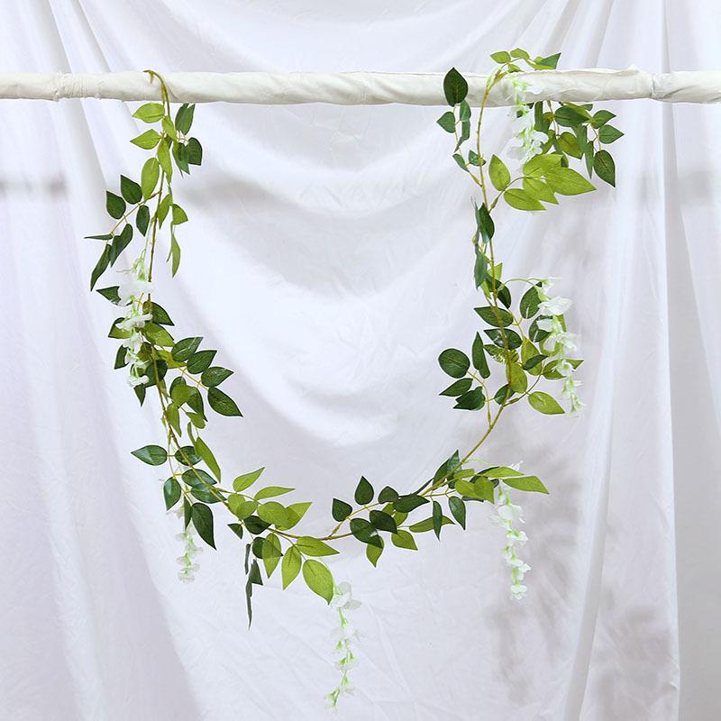 Artificial Plant Ivy Wisteria Flowers Vine Garland Room Home Room Garden Valentine's Decora Wedding Wreath Arch Outdoor YardGift