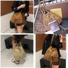 Pu Material Fringe Water Bucket Shoulder Bag With Zipper Pocket For Women