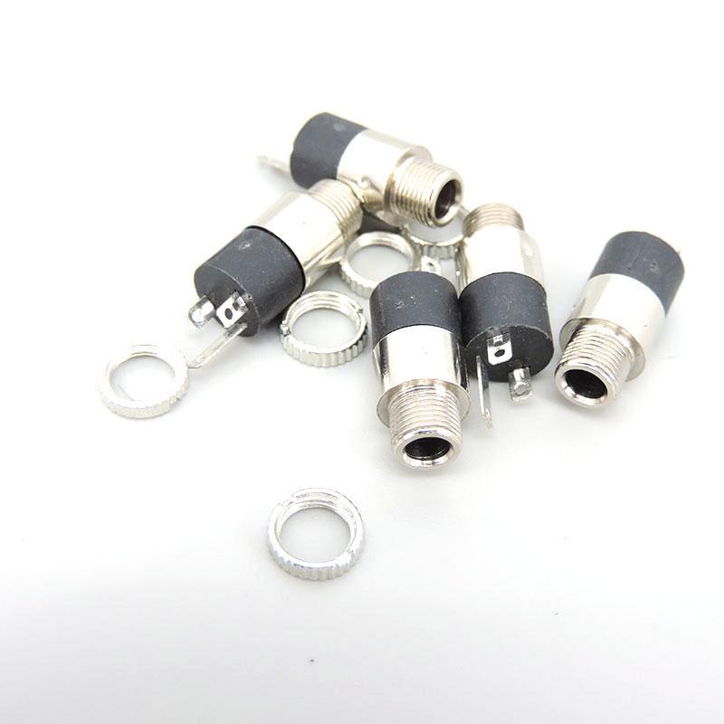 

5 шт. PJ392 3,5 мм цилиндрическое гнездо PJ-392 стерео гнездо винтовое 3,5 мм аудио видео разъем для наушников металлический позолоченный 5Pcs Silver