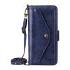 For iPhone 17 Leather Case Magnetic Closure Wallet Stand Phone Cover with Crossbody Strap