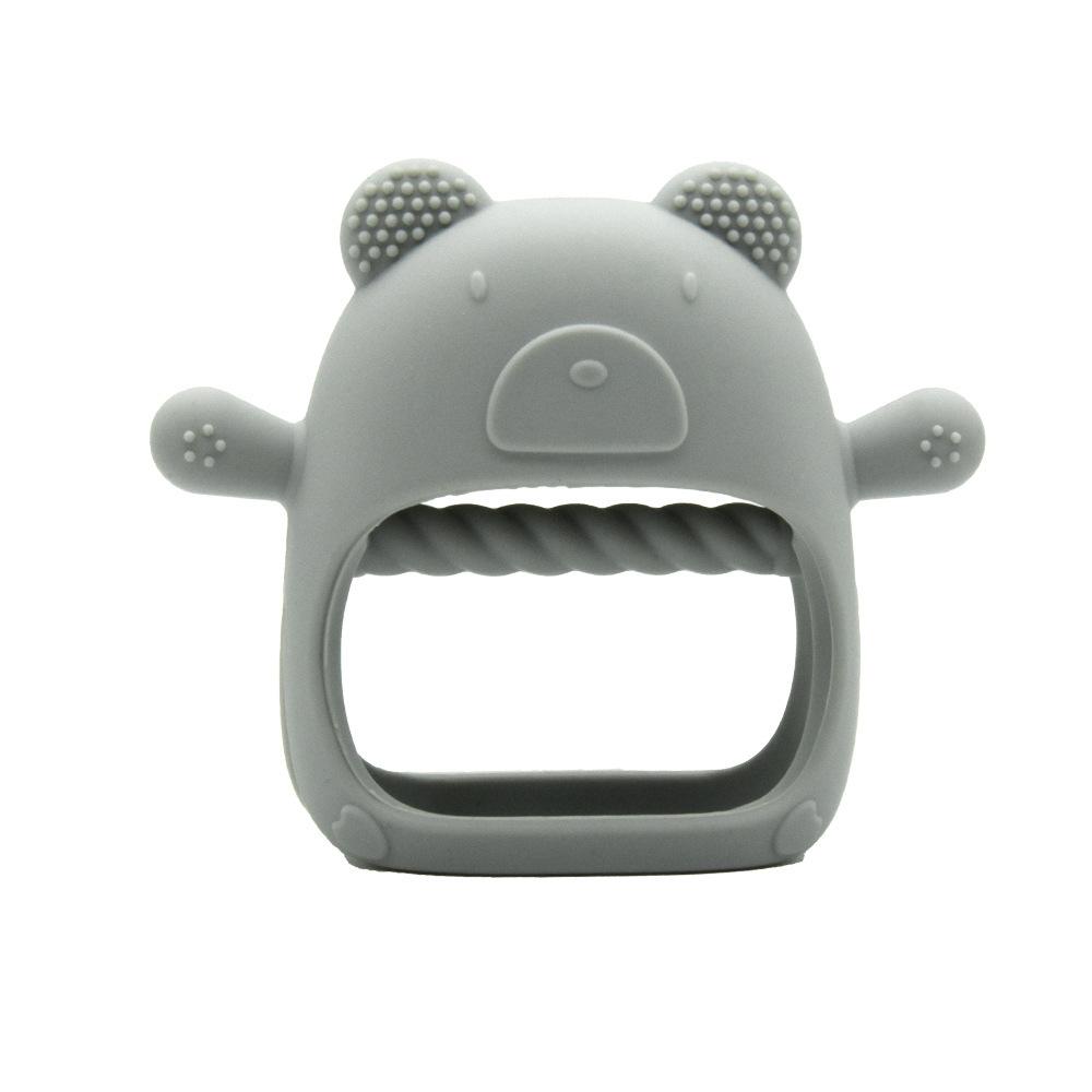 Food Grade Silicone Baby Chewing Toy Baby Teething Toys 6+ Months Anti Dropping Baby Hand Teether Bear Teether OEM Customized