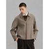 GXG Men's PU Leather Splicing Wool Blend Jacket