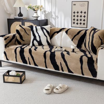 Cuscino per Divano Lusso Leggero Fantasia Zebrata Velluto di Coniglio Cuscino per Divano Spesso Antiscivolo Copridivano Stile Autunno Inverno Lusso Leggero di Alta Gamma