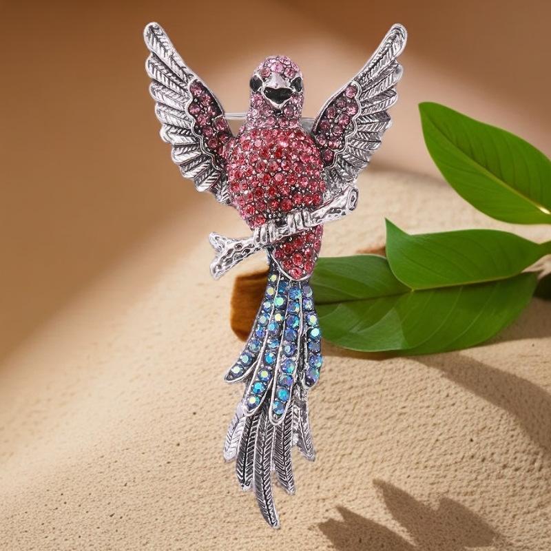1pc Exquisite Brooches For Women Clothing Coat Accessries Gifts Pins Fashion Luxury Full Crystal Animal Hummingbird Brooches