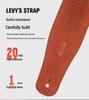 רצועת גיטרה מעור Levy's Li Weisi לגיטרה חשמלית, אקוסטית או בס - MS12/26 רצועת כתף רוק