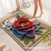 3D Flower Carpet Irregular Flower Shaped Water Absorbing Quick Drying Floor Mat Dirt Resistant and Wear-resistant Foot Mat