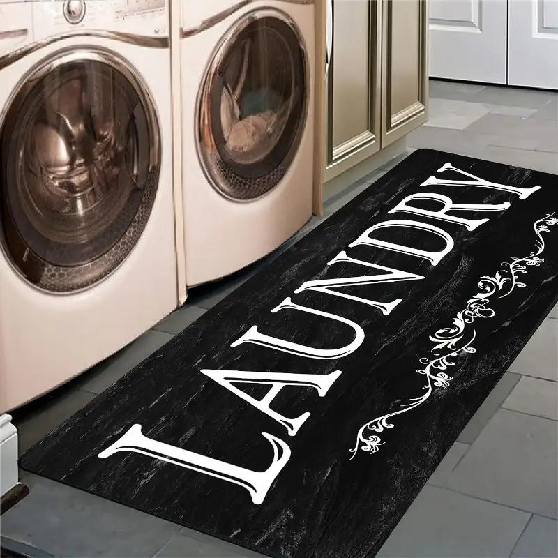 Laundry Room Runner Rug Non Slip Washable Waterproof Laundry Floor Mats for Home Washroom Bathroom Decoration
