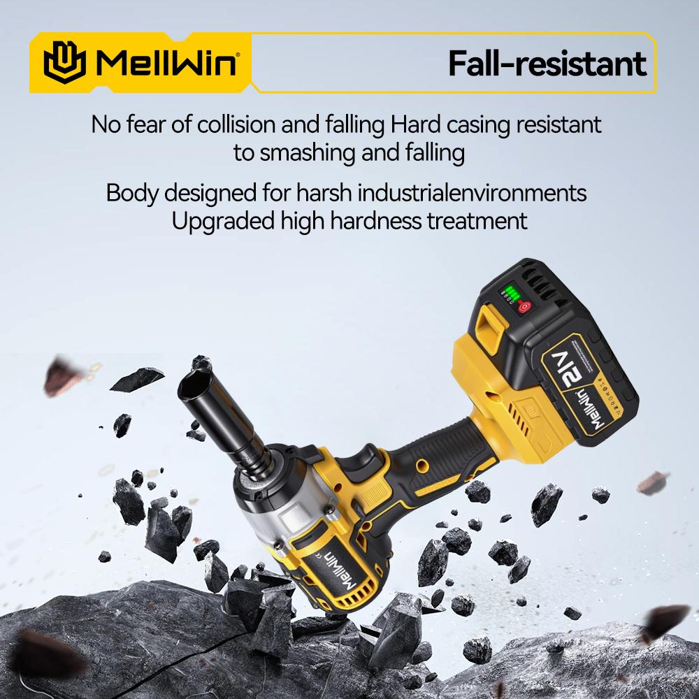 MELLWIN 520N.M Bürstenloser Elektrischer Schraubenschlüssel 3-IN-1 Akku-Schlagschrauber Elektroschrauber Bohrmaschine Für Makita 18V Akku Stift