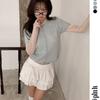 The Pink Loose Fit Boucle Wave Button Short Sleeve Cardigan