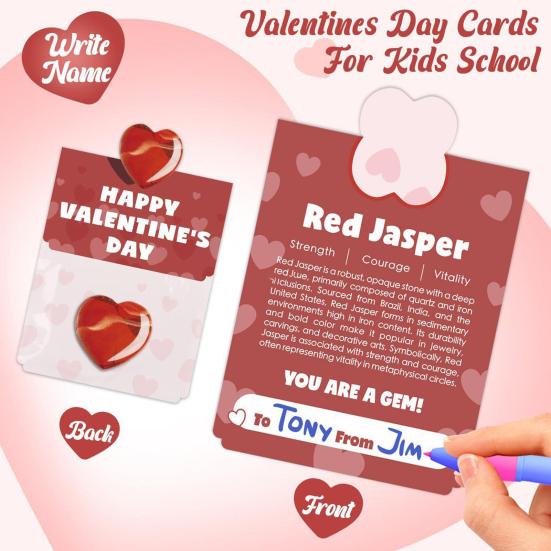 Kišeninė brangakmenio širdelė Valentino dienos dovana Brangakmenių uolos Poliruotas kristalas Kišeninė širdelė Atminimo daiktas vaikams Klasės mainų vakarėlio dovanėlės