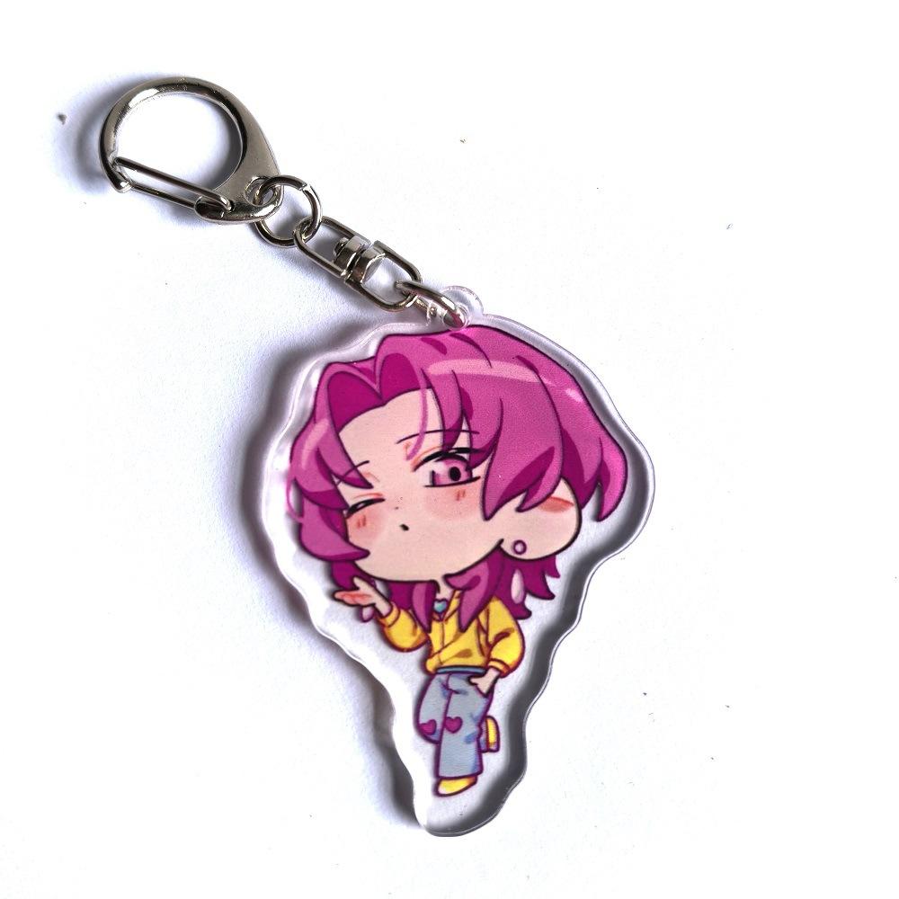 5pcs KPop Demon Hunters Anime Merchandise Kawaii Cartoon Patterned Acrylic Keychain Small Gift