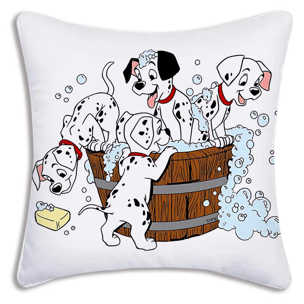 Federe Cuscino Cento e Uno Dalmata Cartone Animato Divano Decorativo Casa Stampa Double-sided Peluche Corto Carino Federa Cuscino