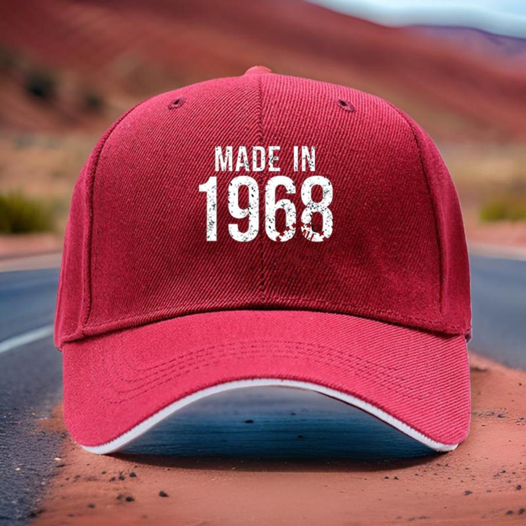 1 Cappellino da Baseball Unisex Regolabile Stampa 1968 nero con design bianco e rosso adatto per sport escursionismo outdoor
