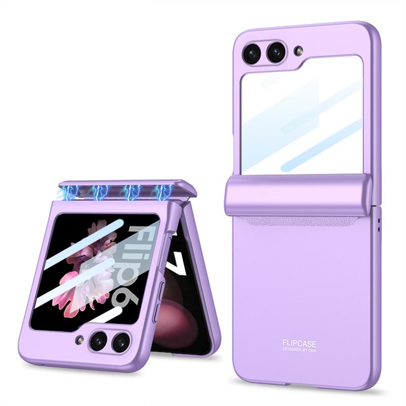 

Magnetic Hinge Protection Hard PC Phone Cover for Samsung Galaxy Z Flip 7 6 5 4 3 5G Case Shockproof with Small Screen Protector for Galaxy Z Flip 4