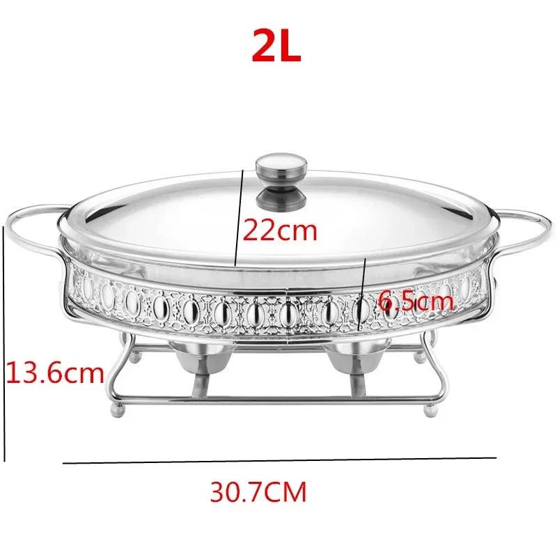 Food Warmer Buffet Luxury Golden Oval Hotel Wedding Chafing Dish Stainless Steel Glass Serving Dish Hot Pot Small Chafing Dish
