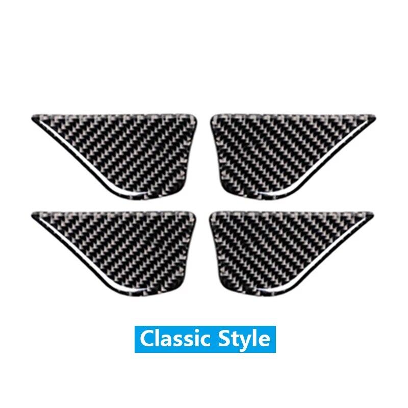 4PCS Carbon Fiber Car Interior Door Handle Bowl Covers Car Sticker Auto Accessories For Mercedes Benz C Class W205 C180 C200 GLC