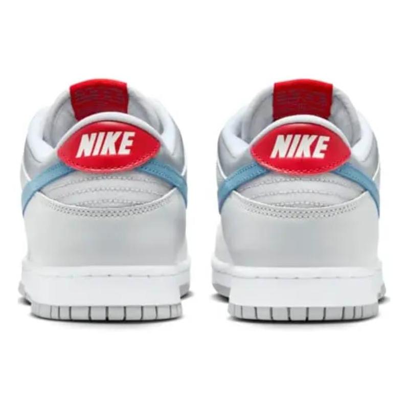Nike Dunk Low Comfortable and Versatile Low-top Skate Shoes Unisex Silver and Blue