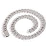 JUXIN Fashion Hip Hop Jewelry 14K Gold Plated Miami Cuban Necklace Spring Clasp 12mm Bling CZ Iced Out Cuban Link Chain