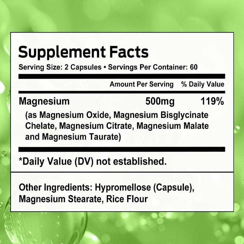 Pokročilý hořčíkový komplex 5 v 1, 500 mg, 120 kapslí
