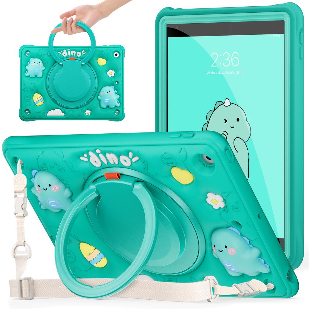 Handle Grip Case for IPad 10.2 2019 2020 2021 7th 8th 9th Generation 360 Rotating Stand Heavy Duty Cover Kids Cute Cartoon Funda