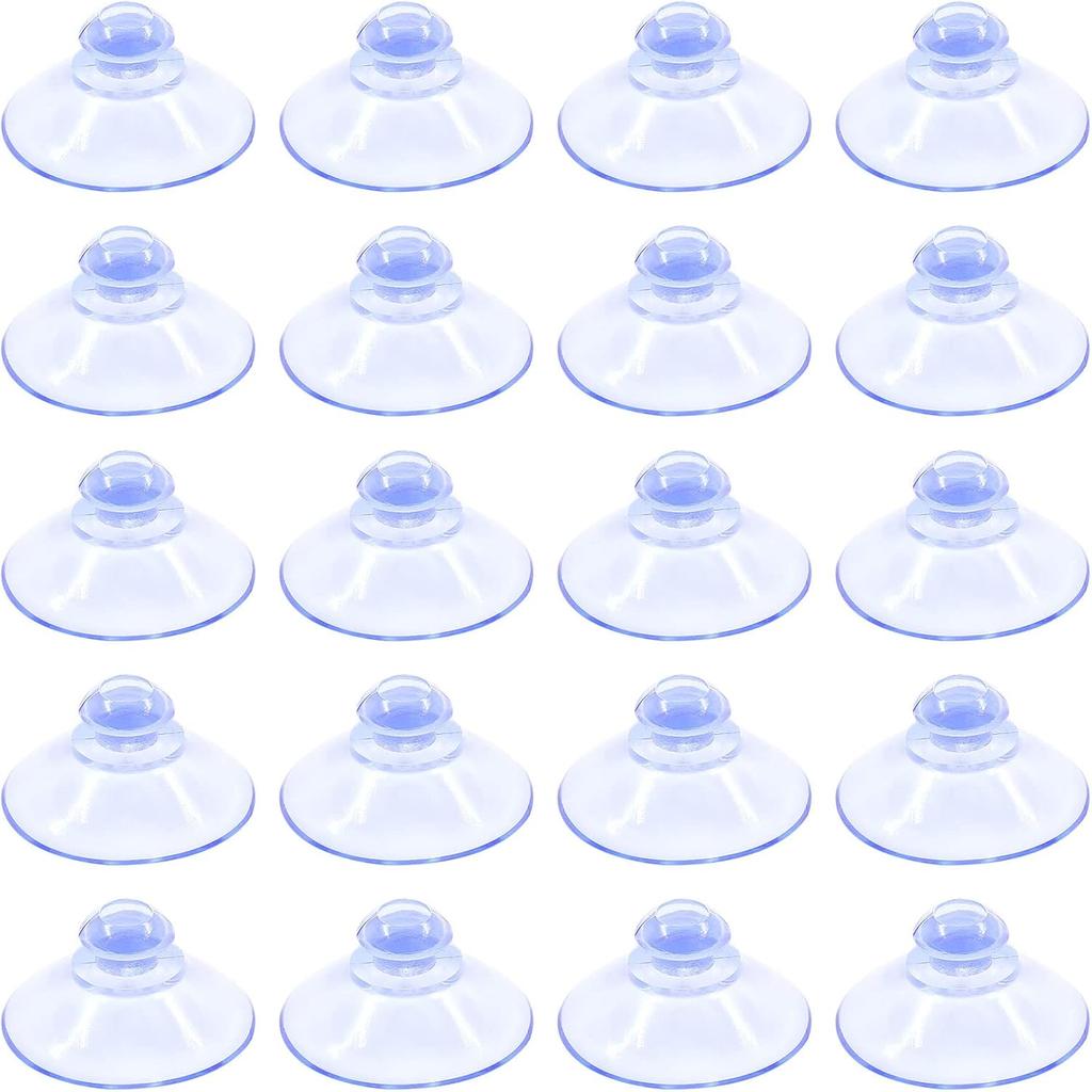 Zorfeter 40 Pcs 0.78 Inch Mini Clear Suction Cups Without Hooks Without Holes, Transparent Plastic Sucker Pads for Festival Decoration Wall Glass