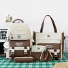 5Pcs  Student Backpack Set The Start of School Season Korean Fashion Junior High School Backpacks Large Capacity Two-piece Bags Set