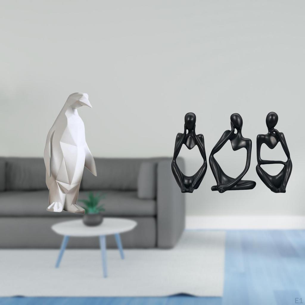 Penguin Figurine Collectable Animal Statue Decorative Ornament for Housewarming Tabletop Bar Bedroom