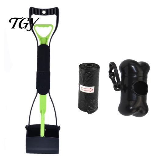 Portable Dog Walking Accessories Pooper Scooper, Pet Waste Cleanup Tool with 20 Bags, Foldable Scooper for Dogs Carry Case, Yard, Lawn, Outdoor