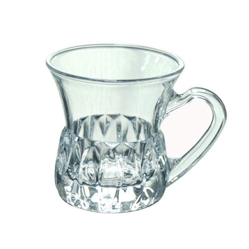 Espresso Cup, Retro Home Coffee Cup with Handle Small Delicate Transparent Glass Afternoon Teacup Women's European Milk Cup