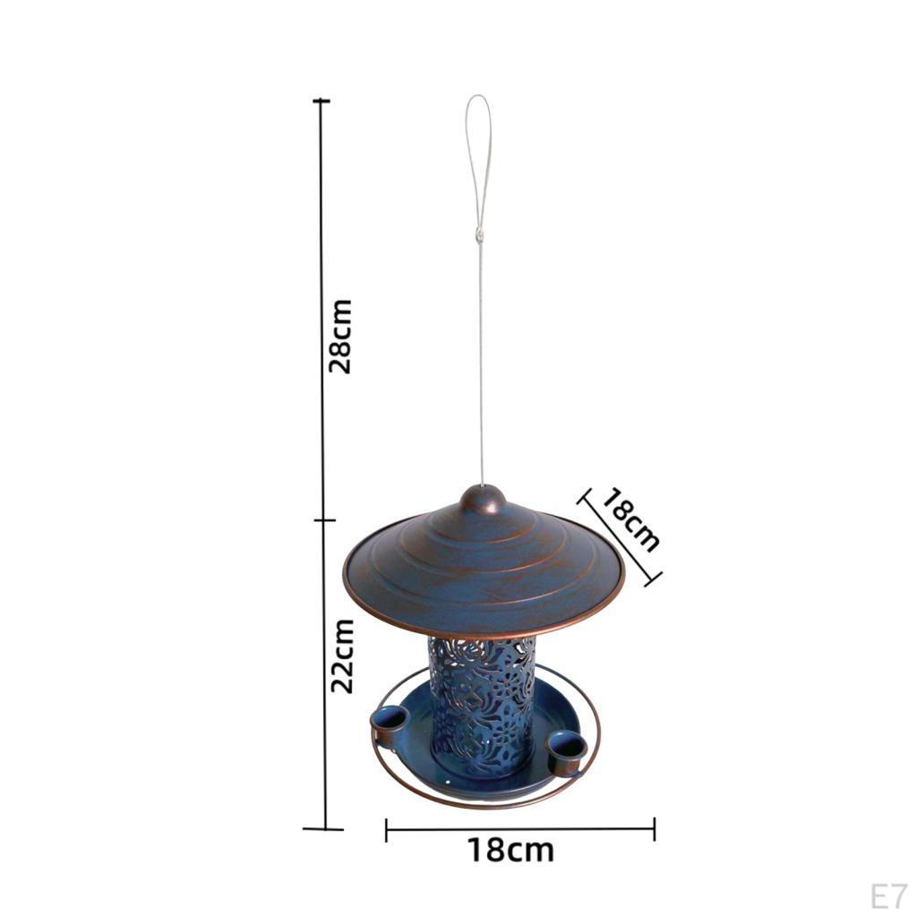 Bird Feeder for Outside Hanging Garden Decor Premium Weatherproof Food Bowl Metal Courtyard