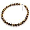 4A Natural Stone Tiger Eye 12mm Prayer Beads Large Size Necklace [Ishiki] [n281]