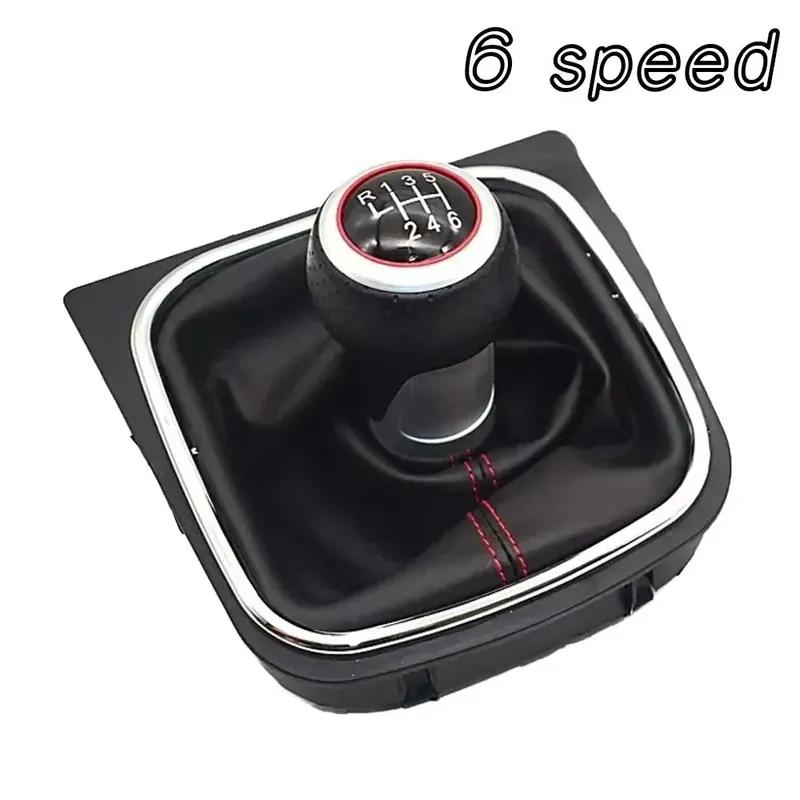 New OE Style High Quality 5 6 Speed Manual Gear Shift Knob With Boot Cover Complete Set For VW Golf Jetta MK6 MK5 Rabbit Models