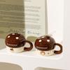 Creative Personality Cartoon Mushroom Straw Cup Ceramic High Value Gift Mug Household Drinking Water Cup Internet Celebrity Cup