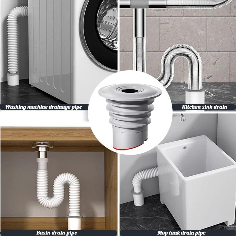 Silicone Bathroom Sewer Seal Ring Kitchen Sink Sewer Pipe Seal Plug Washing Machine Anti-odor Leakage Floor Drain Seal Connector